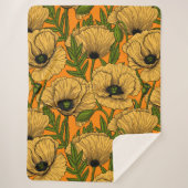 Gele papaver sherpa deken (Voorkant)