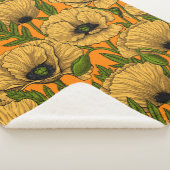 Gele papaver sherpa deken (3/4)