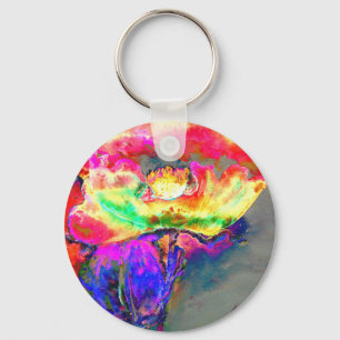 Gele papaver sleutelhanger