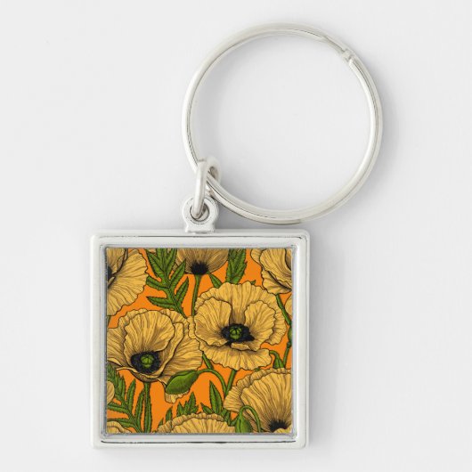 Gele papaver sleutelhanger (Voorkant)