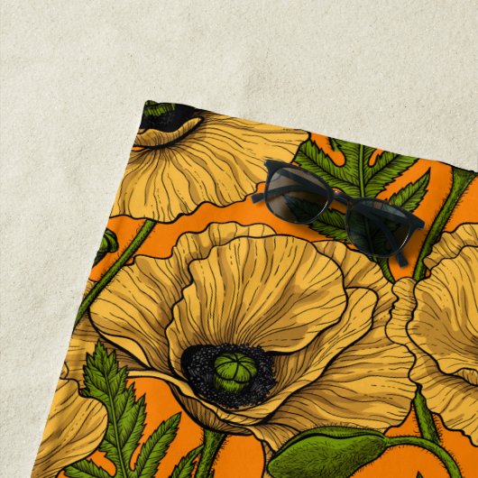 Gele papaver strandlaken (In situ)