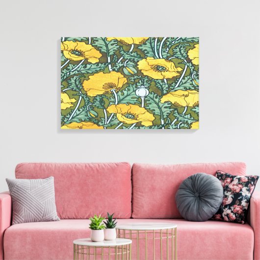 Gele papaver ~ Stretched Canvas afdrukken (Insitu (Woonkamer))