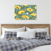 Gele papaver ~ Stretched Canvas afdrukken (Insitu (Slaapkamer))
