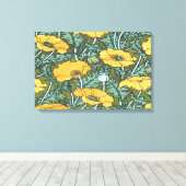 Gele papaver ~ Stretched Canvas afdrukken (Insitu (Houten vloer))