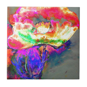 Gele papaver tegeltje