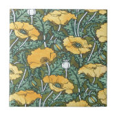 Gele papaver tegeltje (Voorkant)