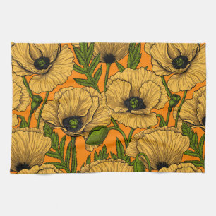 Gele papaver theedoek