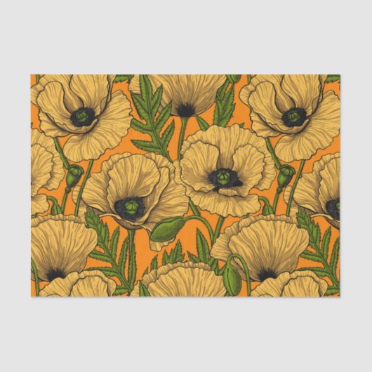 Gele papaver tissuepapier (Voorkant)