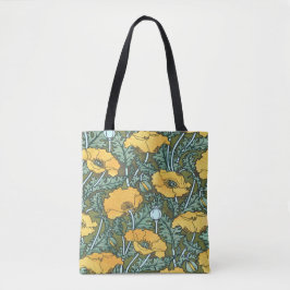 Gele papaver tote bag