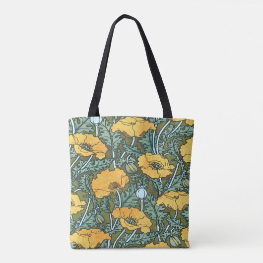 Gele papaver tote bag (Achterkant)