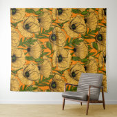 Gele papaver wandkleed (In Situ (horizontaal))