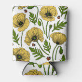 Gele papavers en ladybugs blikjeskoeler (Voorkant)