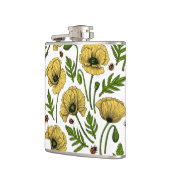 Gele papavers en ladybugs heupfles (Links)