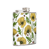 Gele papavers en ladybugs heupfles (Rechts)