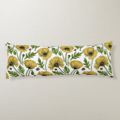 Gele papavers en ladybugs lichaamskussen (Achterkant)