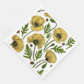 Gele papavers en ladybugs servet (Hoek)