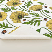 Gele papavers en ladybugs sherpa deken (3/4)