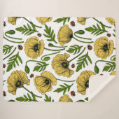 Gele papavers en ladybugs sherpa deken (Voorkant (horizontaal))