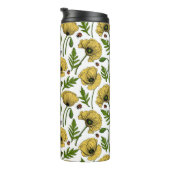 Gele papavers en thermische ladybugs tumbler thermosbeker (Geroteerd rechts)