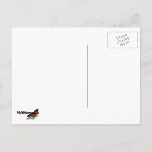 Gele papegaai briefkaart (Achterkant)