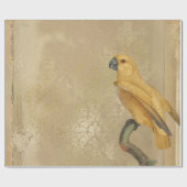 Gele papegaai op Tan en Gold Cadeaupapier (Vlak)