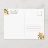 Gele papegaai Tulpen Bloemen Huwelijk Save The Dat Aankondigingskaart (Achterkant)