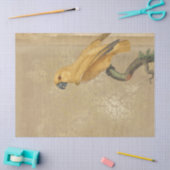 Gele papegaaien op verkenningspagina van Tan en Go Tissuepapier (Craft)