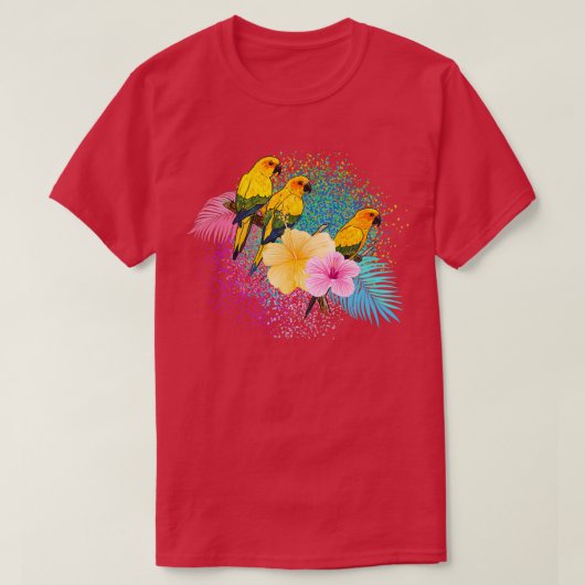 Gele papegaaien t-shirt (Design voorkant)
