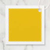 Gele papel picado liefde vogels bruiloft fiesta bedankjes labels (Achterkant)