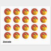 gele paprika ronde sticker (Vel)