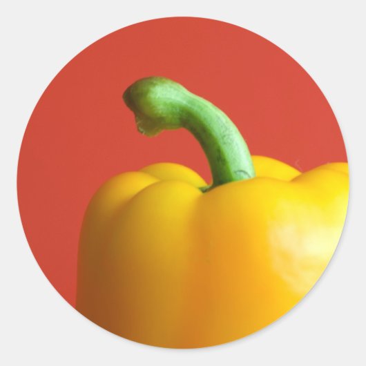 gele paprika ronde sticker (Voorkant)