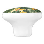 Gele Paradijsvogel bloempatroon Keramische Knop (Zijkant)