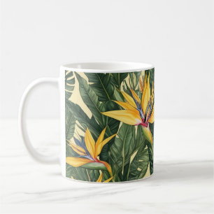 Gele Paradijsvogel bloempatroon Koffiemok