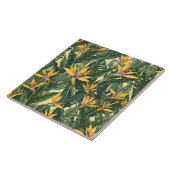 Gele Paradijsvogel bloempatroon Tegeltje (Zijkant)