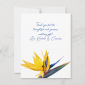 Gele paradijzenbloem Dank je platte Kaart (Voorkant)