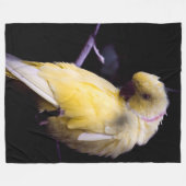 GELE PARAKEET FLEECE DEKEN (Voorkant (Horizontaal))