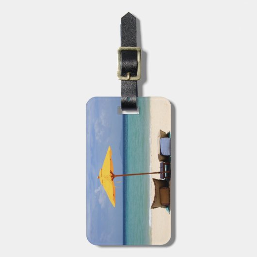 Gele paraplu bagagelabel (Voorkant verticaal)