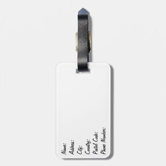 Gele paraplu bagagelabel (Achterkant verticaal)