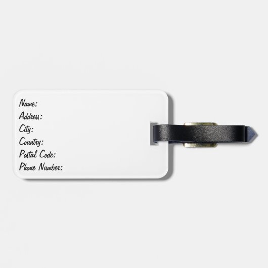 Gele paraplu bagagelabel (Achterkant horizontaal)