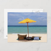 Gele paraplu briefkaart (Voorkant / Achterkant)