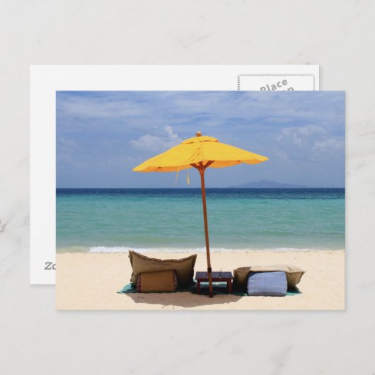 Gele paraplu briefkaart (Voorkant / Achterkant)