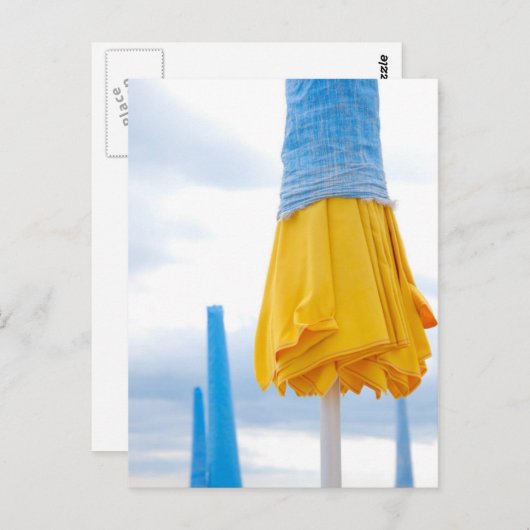 Gele paraplu briefkaart (Voorkant / Achterkant)