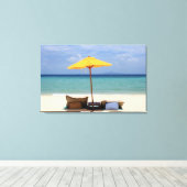 Gele paraplu canvas afdruk (Insitu (Houten vloer))