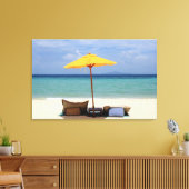 Gele paraplu canvas afdruk (Insitu (Woonkamer))