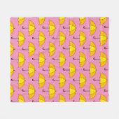 Gele Paraplu Fleece Deken (Voorkant (Horizontaal))