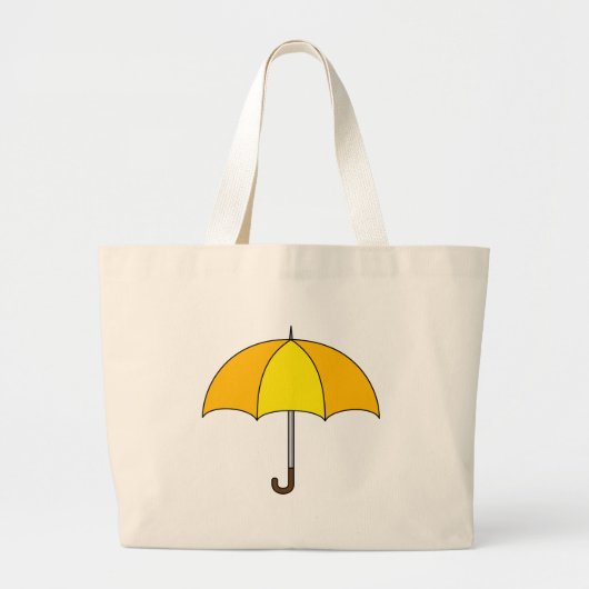 Gele Paraplu Grote Tote Bag (Voorkant)