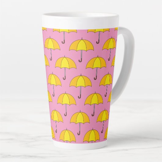 Gele Paraplu Latte Mok (Rechterhoek)