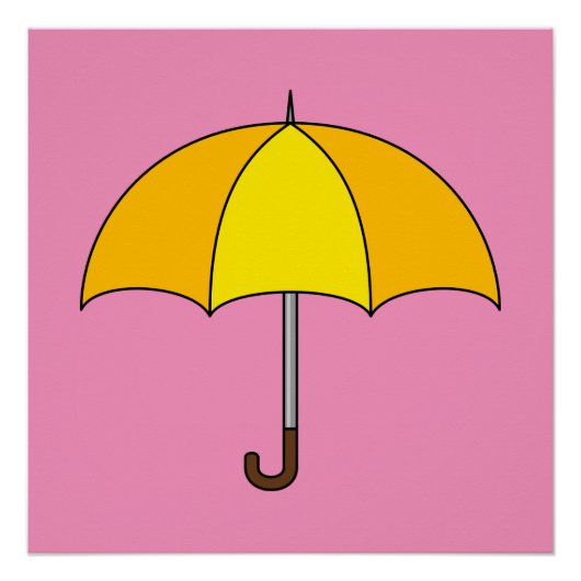 Gele Paraplu Perfect Poster (Voorkant)