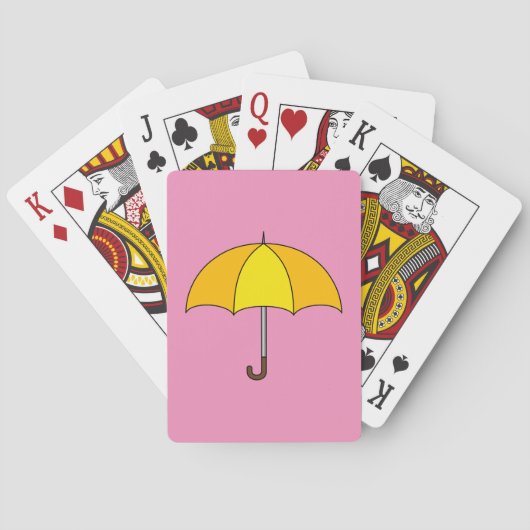 Gele Paraplu Pokerkaarten (Achterkant)