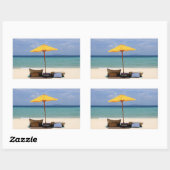 Gele paraplu rechthoekige sticker (Vel)